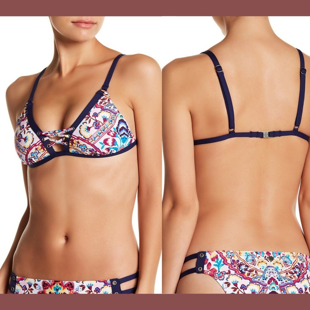 NWT $84 Nanette Lepore Festival Folklore Bikini‎ Top [SZ Small ]
